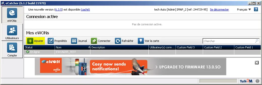 eCatcher bouton Ajouter
